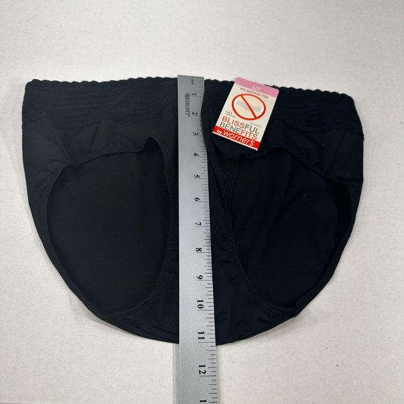 Blissful Benefits By Warner's Women's Size 7 Large Panty Lace Hipster Black New - Picture 7 of 8